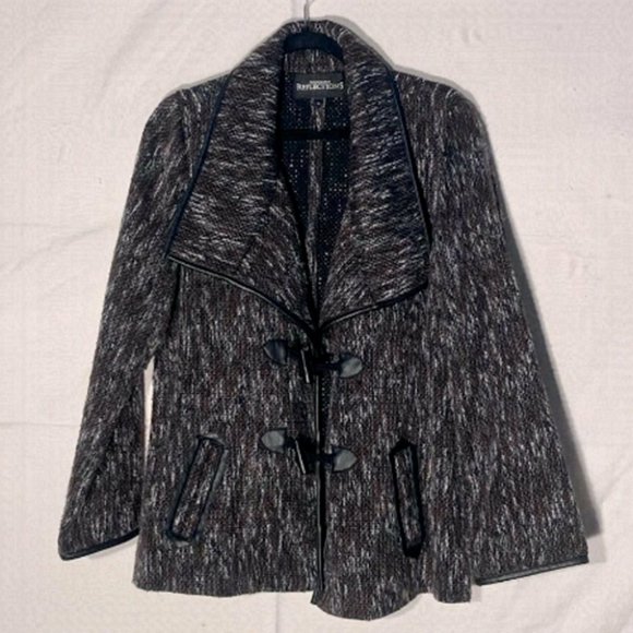 Northern Reflections Jackets & Blazers - NORTHERN Reflections Brown Black Wool Blend Toggle Closure Pea Coat